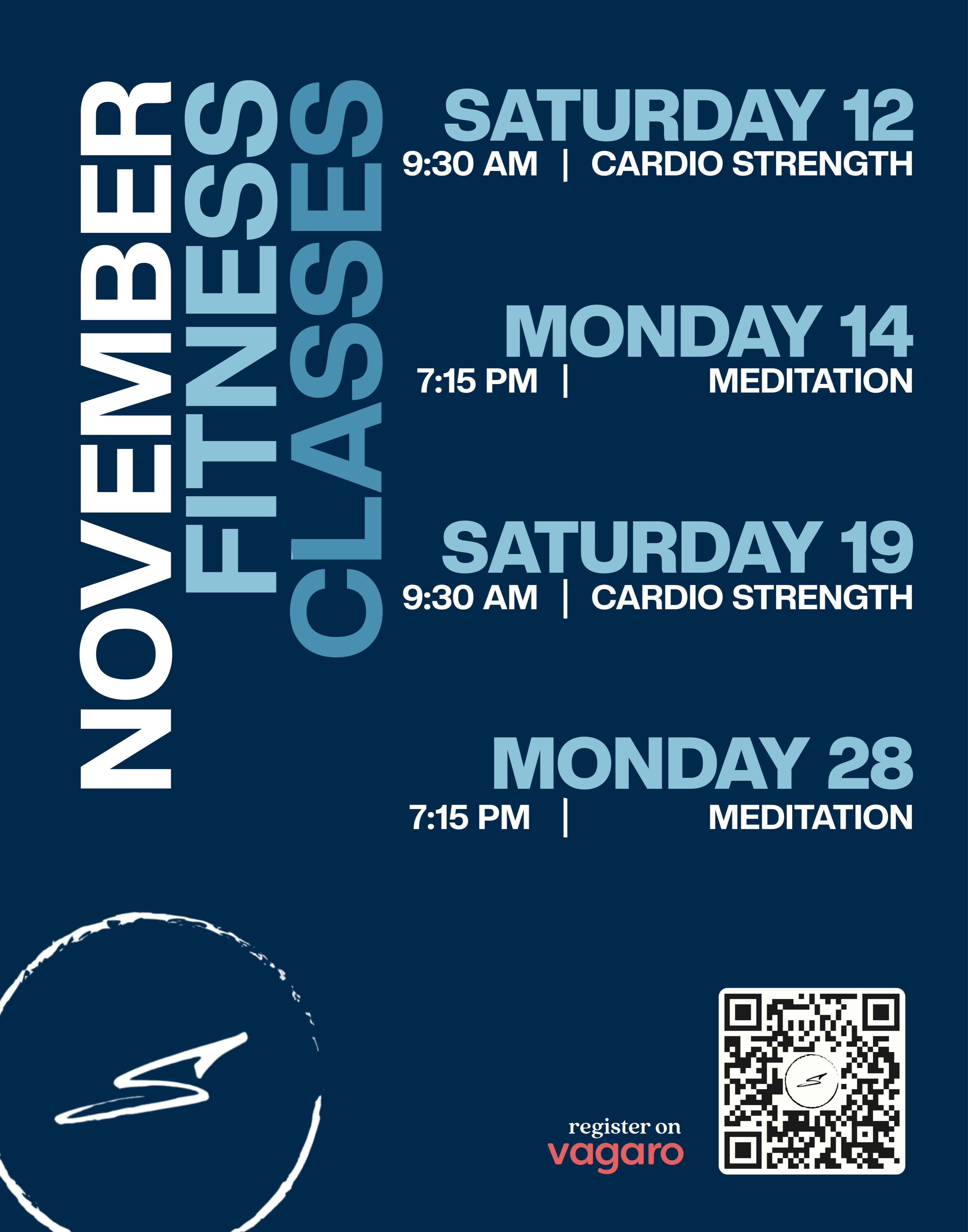November fitness schedule